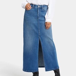 High Rise Long Skirt With Center Front Slit